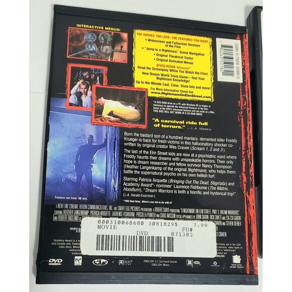 Nightmare on Elm Street DVD Lot 1 3 4 New Nightmare Freddy vs Jason Horror Cult - Picture 7 of 11